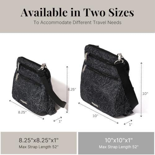 Baggallini Securtex Anti-Theft Crossbody 8.25" Small / 10" Large Travel Purse with RFID Card Slots & Cut-Resistant Strap - Image 6