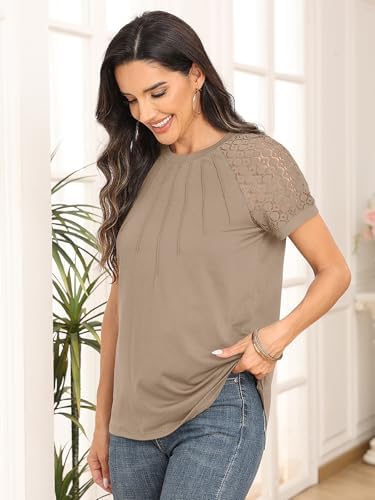 AUTOMET Womens Summer Tops Spring Shirts Trendy Vacation Outfits Short Sleeve Business Tshirts Fashion Casual Blouses - Image 4