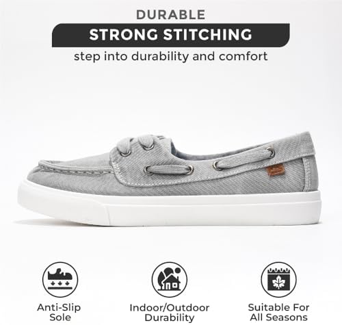 Project Cloud Sneakers for Women - Memory Foam Spring Shoes for Women Footwear - Slip-On Boat Shoes - Non Slip Fashion Sneakers - Lightweight Loafers (Seasalt) - Image 3