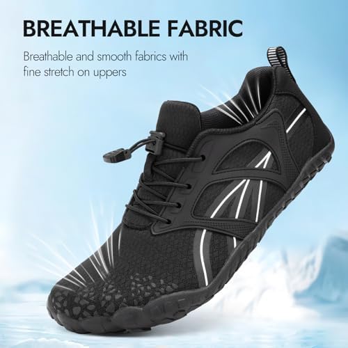 ATHMILE Water Shoes for Women Men Wide Toe Non-Slip Barefoot Aqua Beach Shoes Quick-Dry for Swimming Kayaking Lake Pool River Hiking Surfing Boating Fishing Diving Cruise Ship Essentials - Image 3