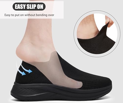 Women's Wide Slip On Walking Shoes Non-Slip Socks Shoe Lightweight Breathable Mesh Sneakers for Everyday Comfort & Style | Perfect for Work Travel - Image 5