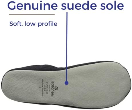 isotoner Women's Satin Ballerina Slippers with Soft Tie Bow and Suede Sole - Image 8