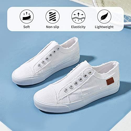 Women's Slip on Shoes Non Slip Fashion Canvas Sneakers Low Top Casual Shoes - Image 5