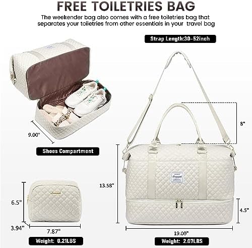 LOVEVOOK Travel Duffle Bag,Weekender Bags for Women with Shoe Compartment,Carry on Overnight Bag with Toiletry Bag,Gym Duffel Bag with Wet Pocket, Hospital Bags for Labor and Delivery - Image 2