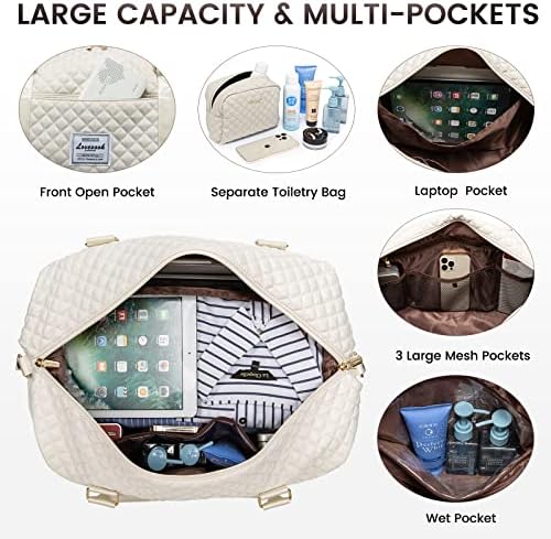 LOVEVOOK Travel Duffle Bag,Weekender Bags for Women with Shoe Compartment,Carry on Overnight Bag with Toiletry Bag,Gym Duffel Bag with Wet Pocket, Hospital Bags for Labor and Delivery - Image 3