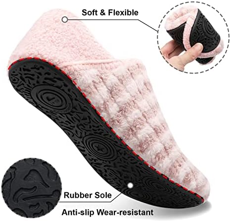 Fires Womens Mens Slippers with Rubber Sole Soft-Lightweight House Slipper Socks Around House Shoes Non Slip Indoor/Outdoor - Image 3