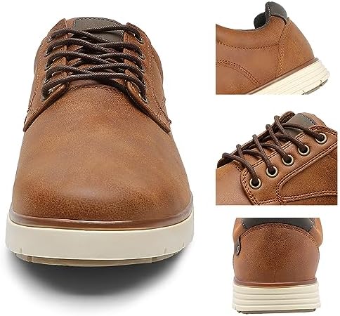 Men's Casual Dress Sneakers Lace Up Formal Oxfords Dress Shoes for Men Slip-on Comfortable Brown Shoes for Bussiness/Travel/Work - Image 5