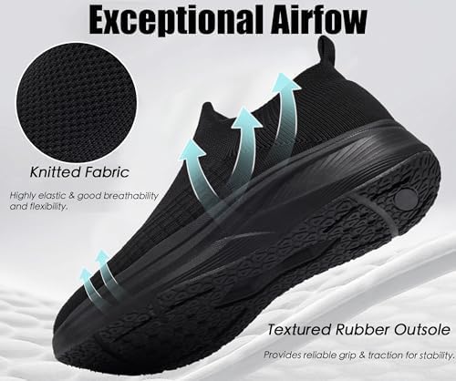 Women's Wide Slip On Walking Shoes Non-Slip Socks Shoe Lightweight Breathable Mesh Sneakers for Everyday Comfort & Style | Perfect for Work Travel - Image 3
