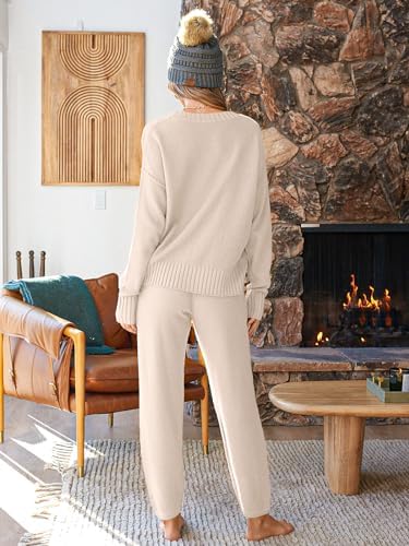 LILLUSORY Womens Cardigan Pants Sets 2 Piece Slouchy Sweater Loungewear - Image 3