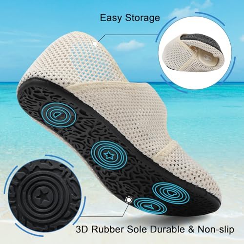Water Shoes for Women Men Barefoot Beach Swim Aqua Socks Summer Wide Slides Sandals Quick Dry Pool River Sea Sock Shoes - Image 4
