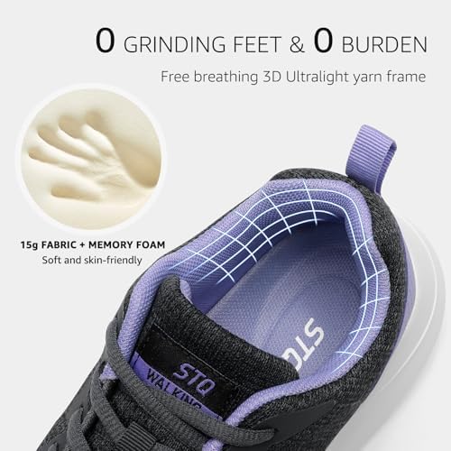 STQ Womens Water Resistant Walking Shoes with Arch Support Athletic Tennis Sneakers - Image 4