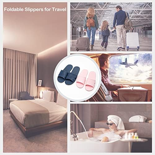 Anmerl Travel Slippers for Women and Men, Portable Foldable Slippers with Cotton Storage Bag, Soft Comfy Non-Slip Quick Dry House Bathroom Shower Shoes Spa Gym Swimming Beach Sandals - Image 5