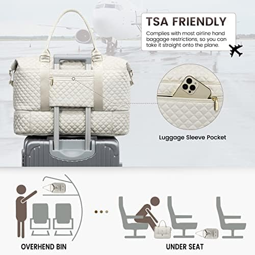 LOVEVOOK Travel Duffle Bag,Weekender Bags for Women with Shoe Compartment,Carry on Overnight Bag with Toiletry Bag,Gym Duffel Bag with Wet Pocket, Hospital Bags for Labor and Delivery - Image 4