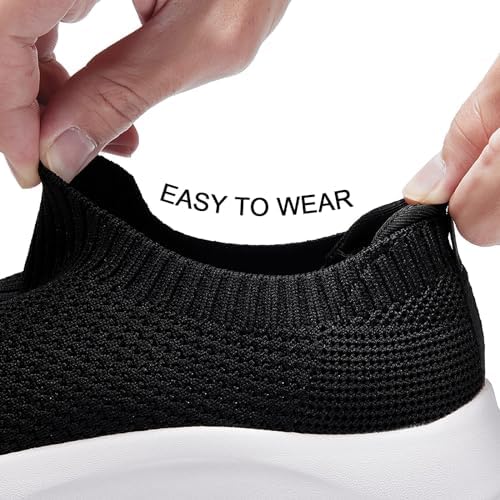 Women's Slip On Shoes, Stretch Knit Walking Shoes, Comfort Sneaker for Work, Travel, Commute - Image 3