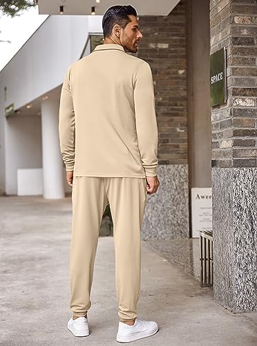 COOFANDY Men's Tracksuit 2 Piece Quarter Zip Polo Athletic Sweatsuits Casual Running Jogging Sport Suit Sets - Image 6