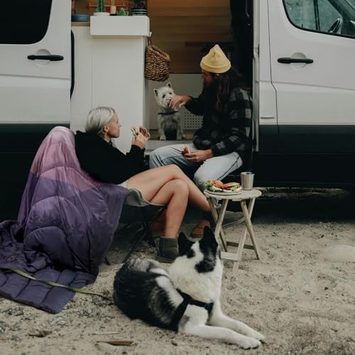 zzlamb Puffy Camping Blanket, Outdoor Lightweight Travel Blanket Portable Down Alternative, Windproof Warm Cloak with Snaps, Cozy Quilt Picnic RV Plane Car Hammock Beach Climbing - Image 3