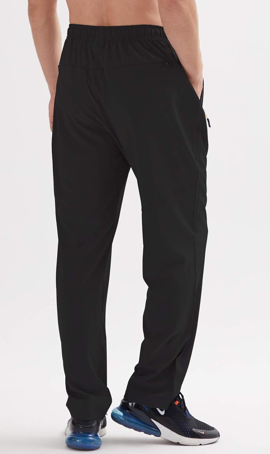 AIRIKE Men's Elastic Waist Hiking Pants Water Resistant Quick-Dry Lightweight Outdoor Sweatpants with Zipper Pockets - Image 5
