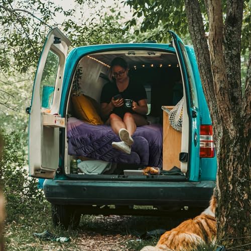 zzlamb Puffy Camping Blanket, Outdoor Lightweight Travel Blanket Portable Down Alternative, Windproof Warm Cloak with Snaps, Cozy Quilt Picnic RV Plane Car Hammock Beach Climbing - Image 2