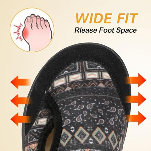 LeIsfIt Womens Slippers Wide Diabetic Shoes Adjustable Walking Shoes Arthritis Edema House Shoes Indoor Outdoor Slippers - Image 2