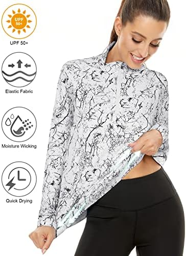 LURANEE Womens UPF 50+ Long Sleeve 1/4 Zip Pullover Athletic Hiking Running Workout Tops - Image 4
