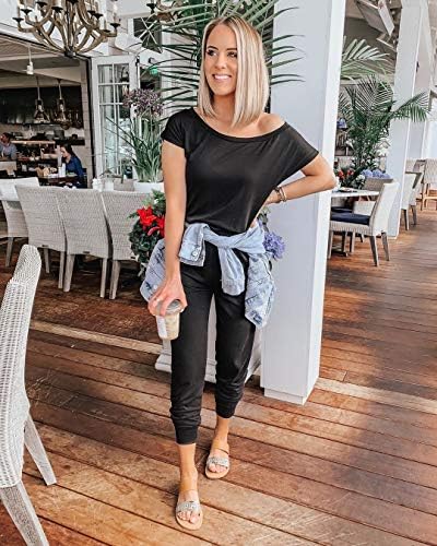 PRETTYGARDEN Jumpsuits for Women 2025 Summer Dressy Off Shoulder Romper Spring Vacation Travel Lounge Outfits Clothes - Image 5