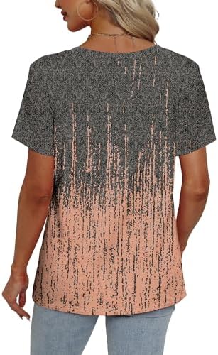 Alaroo Womens Summer Tops 2025 V Neck Short Sleeve Shirts Trendy Dressy Casual Vacation Outfits Printed - Image 4