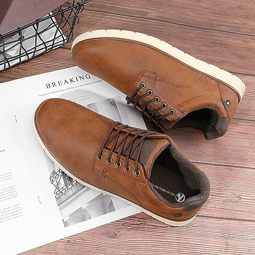 Men's Casual Dress Sneakers Lace Up Formal Oxfords Dress Shoes for Men Slip-on Comfortable Brown Shoes for Bussiness/Travel/Work - Image 6