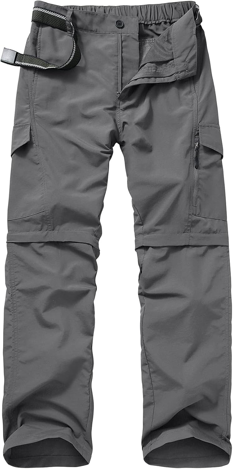 Mens Hiking Pants Quick Dry Lightweight Fishing Convertible Zip Off Safari Trousers