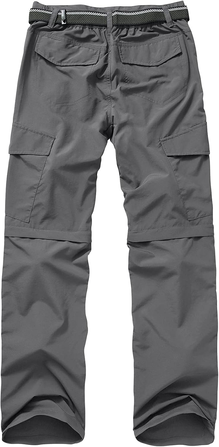 Mens Hiking Pants Quick Dry Lightweight Fishing Convertible Zip Off Safari Trousers - Image 2