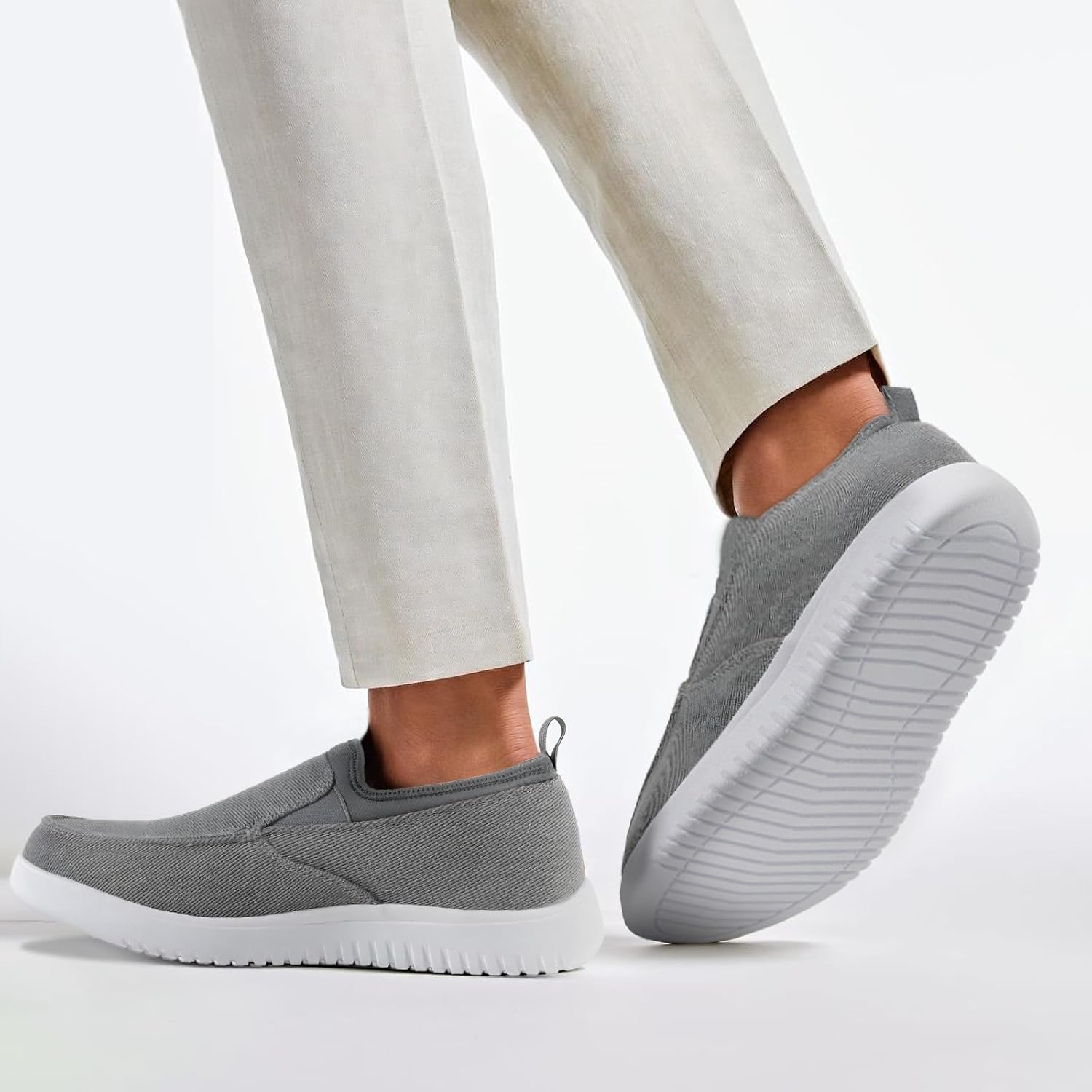 Mens Casual Slip On Shoes - Comfortable Canvas Loafers - Lightweight Boat Shoes for House Outdoor Driving Travel - Image 2