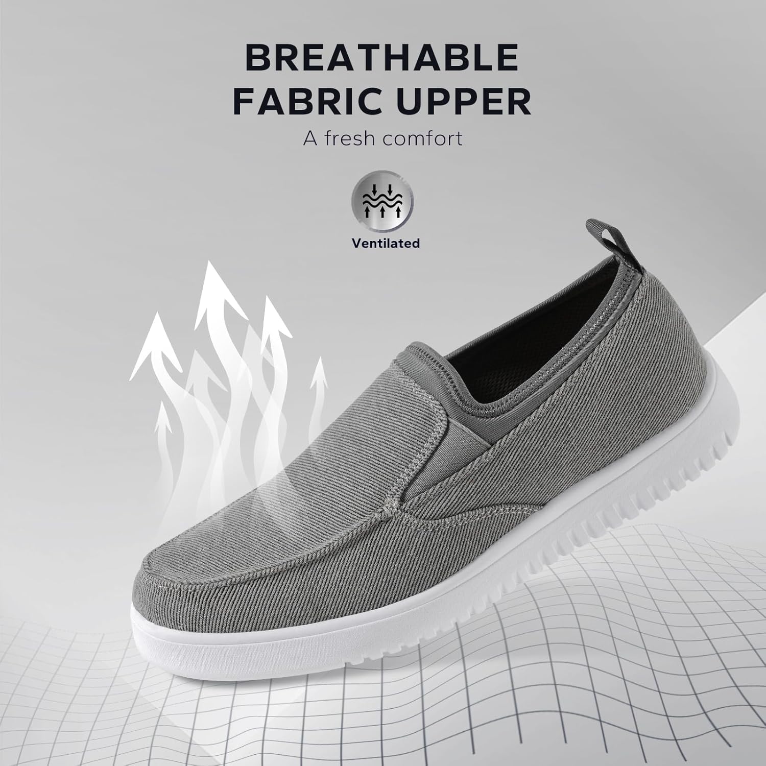 Mens Casual Slip On Shoes - Comfortable Canvas Loafers - Lightweight Boat Shoes for House Outdoor Driving Travel - Image 3