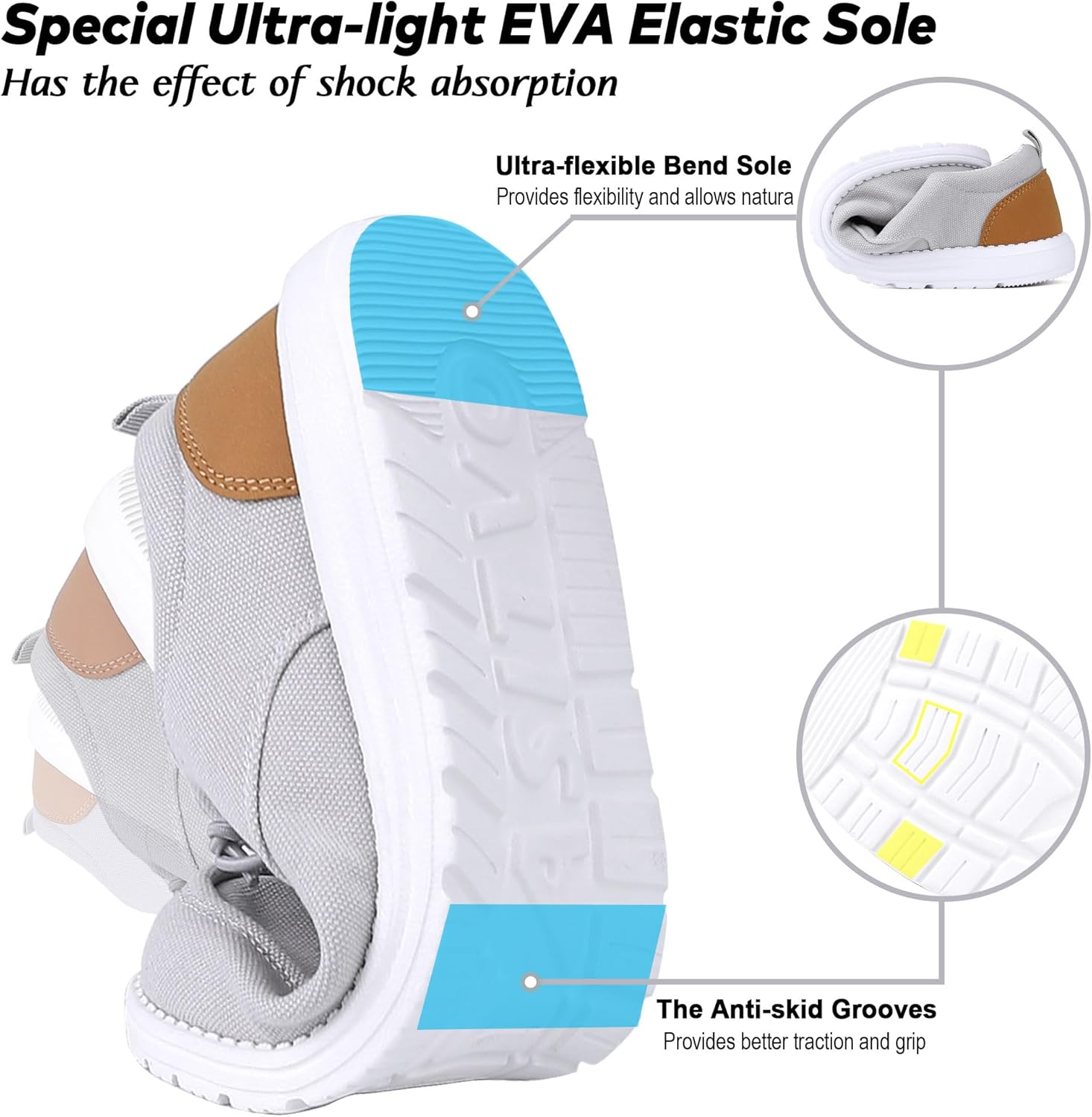 ASITVO Mens Wide Canvas Loafers Slip on Big Size Walking Shoes Width Toe Box Casual Dress Shoes - Image 4