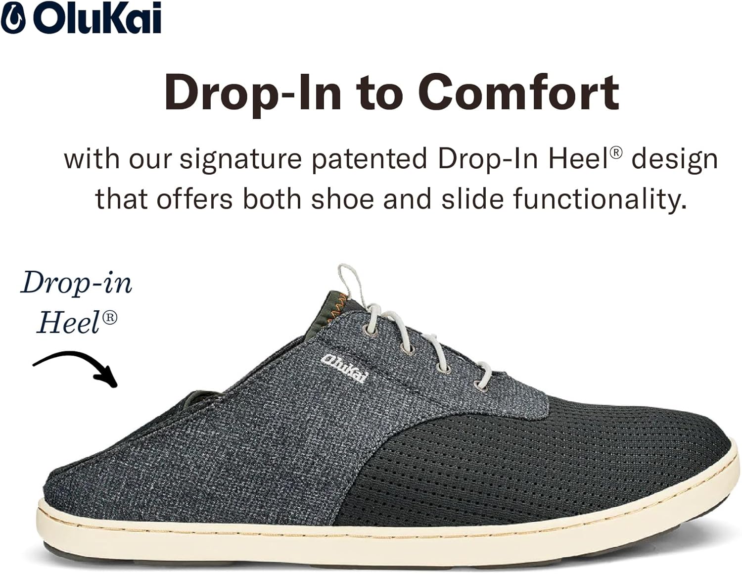 OLUKAI Nohea Moku Men's Shoes, All Day Sneakers, No Tie Laces & Stretch Construction, Breathable Mesh & All Weather Rubber Soles - Image 5